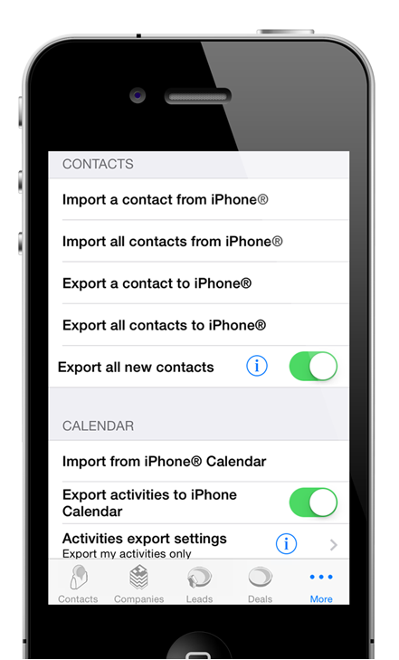 export contacts