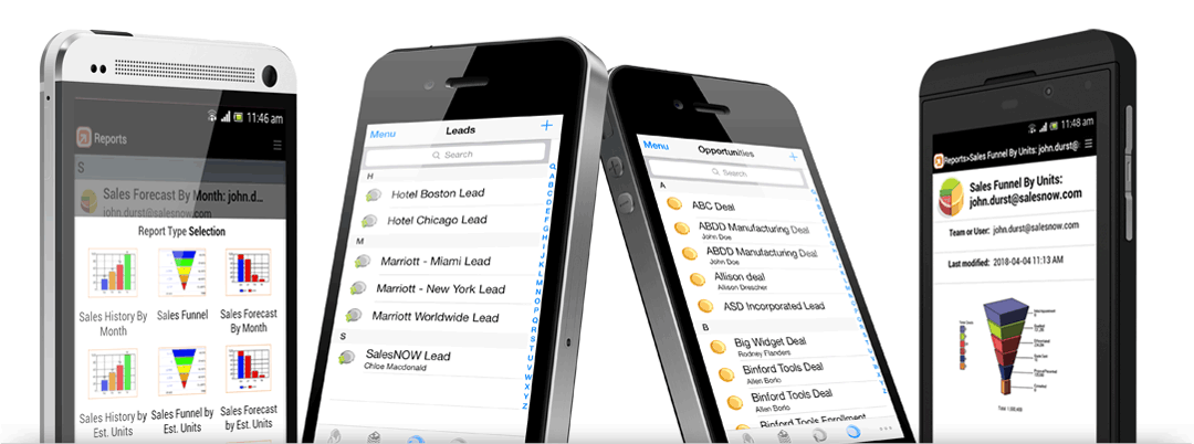 SalesNOW CRM on mobile